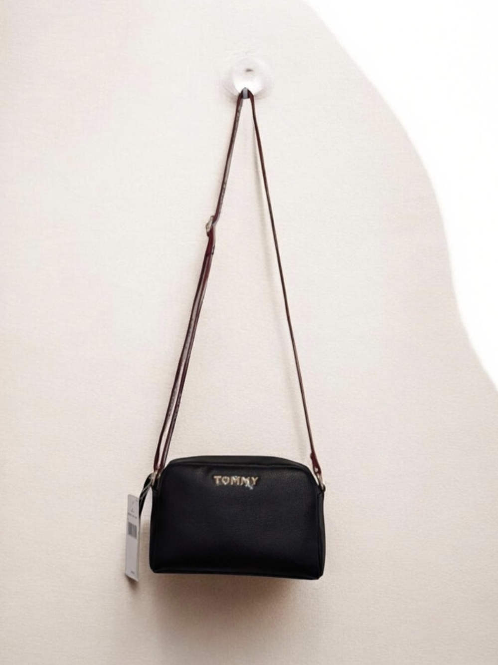 Black Crossbody Bag with Contrast Strap